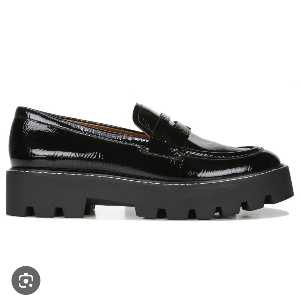 Franco Sarto Black Patent Leather Loafers - Picture 2 of 7